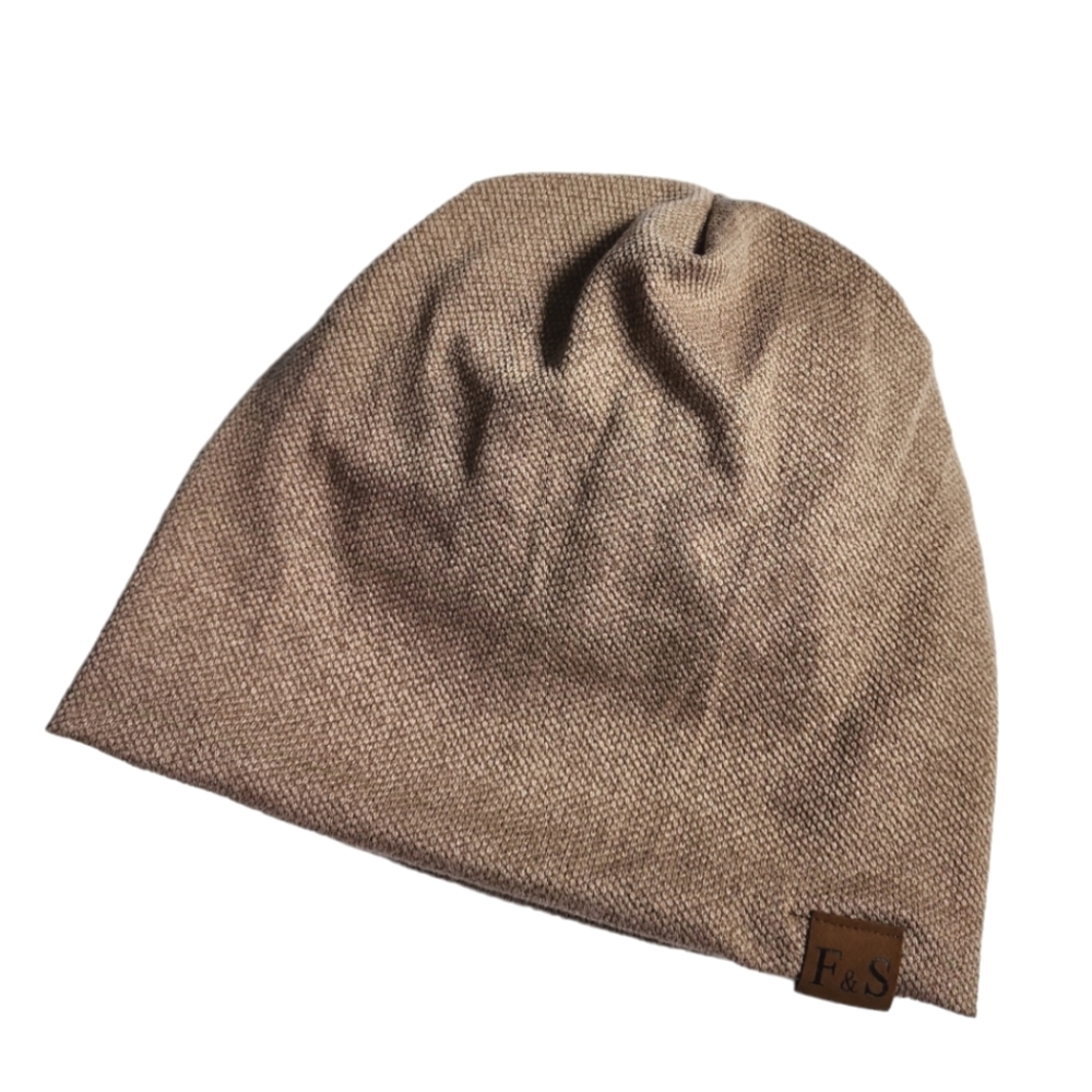 Unisex Light Brown Knitted Toque Beanie